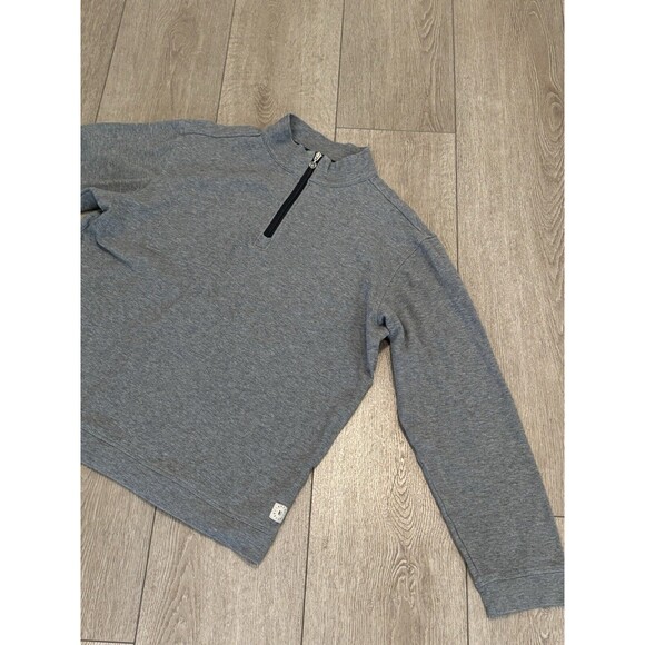 Linksoul Sweater Mens XL Tempus Fugit Grey Quarter Zip Pullover Golf Preppy - Picture 2 of 10